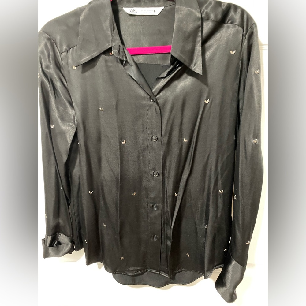 Black silk top